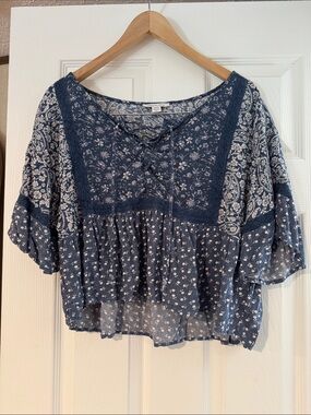 Floral Mixed-Print Cropped Top